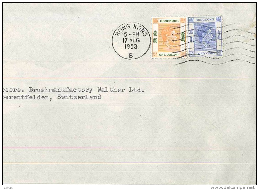 Hong Kong 17 Aug 1953 - Cartas & Documentos