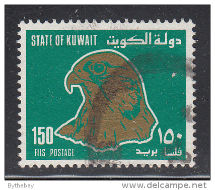 Kuwait Used Scott #1150 150f Hawk, Green & Gold - Koweït