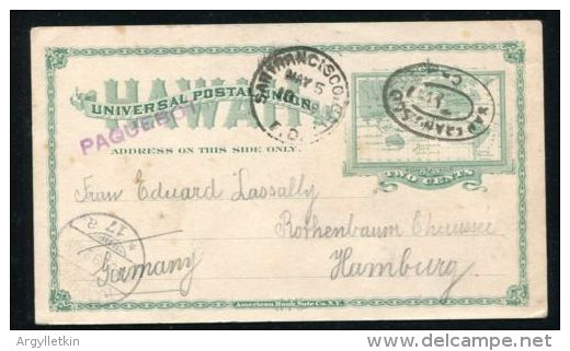 HAWAII STATIONERY SAN FRANCISCO PAQUEBOT GERMANY 1899 - Hawaii
