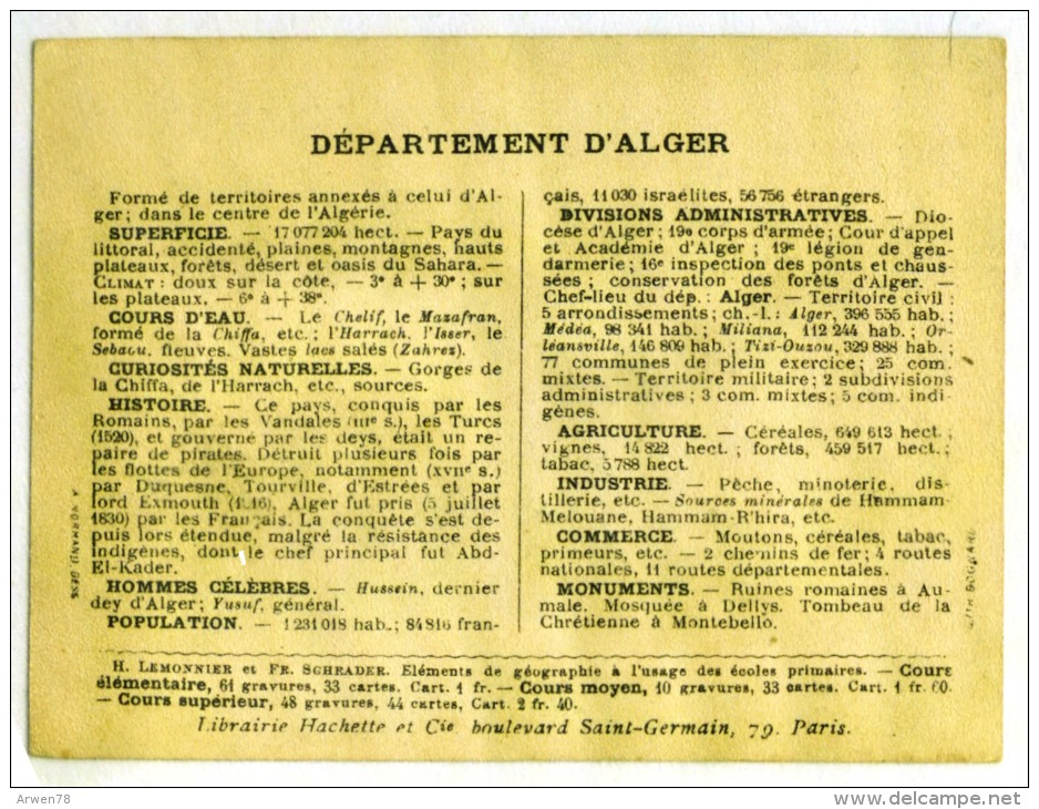 Chromo Departement Histoire Hommes Celebres Alger 2scans - Autres & Non Classés