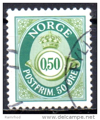 NORWAY 1997 Posthorn -  50ore - Green FU - Used Stamps