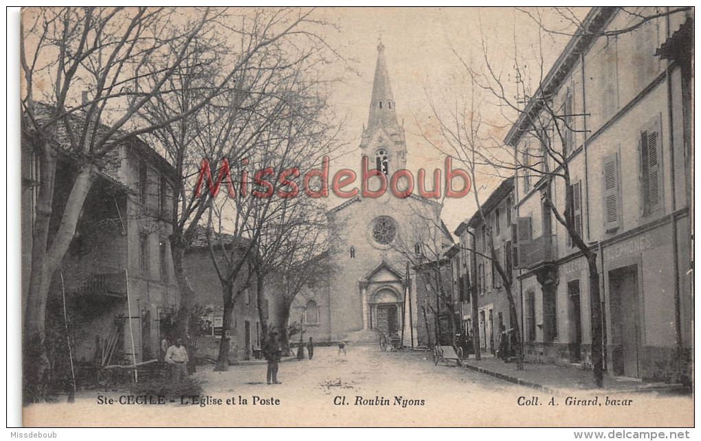 (84) SAINTE STE CECILE - L'Eglise Et La Poste - 2 SCANS - Autres & Non Classés