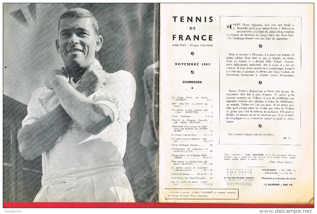 REVUE... TENNIS ...N°7 - NOVEMBRE 1953 .... - Sport