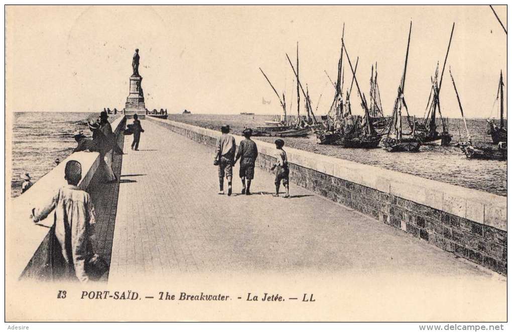 PORT SAID 1927 - The Breakwater, La Jetèe, Orig.2 Fach Frankierung - Port Said