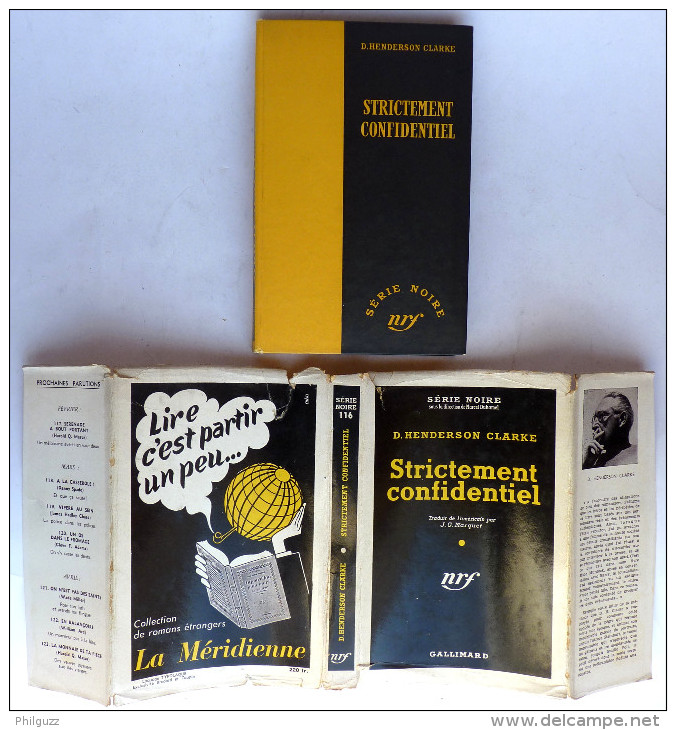 LIVRE POLICIER  NRF GALLIMARD Avec JACQUETTE N° 0116 02-1952 - STRICTEMENT CONFIDENTIEL - D. HENDERSON CLARKE - NRF Gallimard