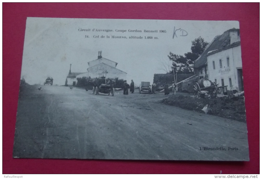 Cp  Circuit D'auvergne Coupe Gordon Bennet 1905 Col De La Moreno - PKW