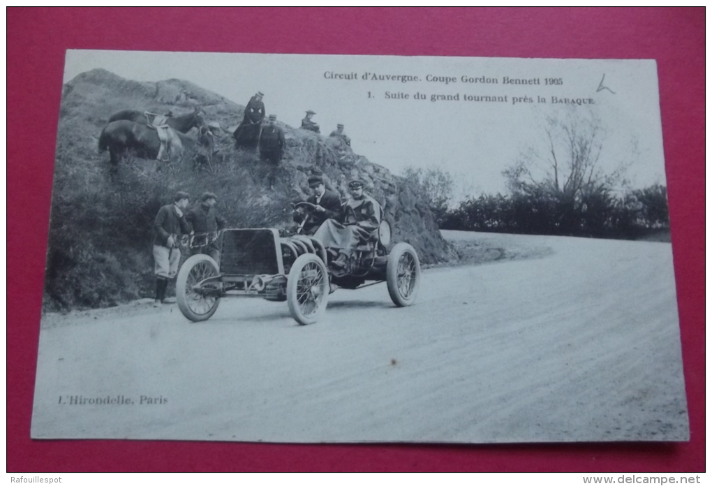 Cp  Circuit D'auvergne Coupe Gordon Bennet  Suite Du Grand Tournant Pres De La Baraque - PKW