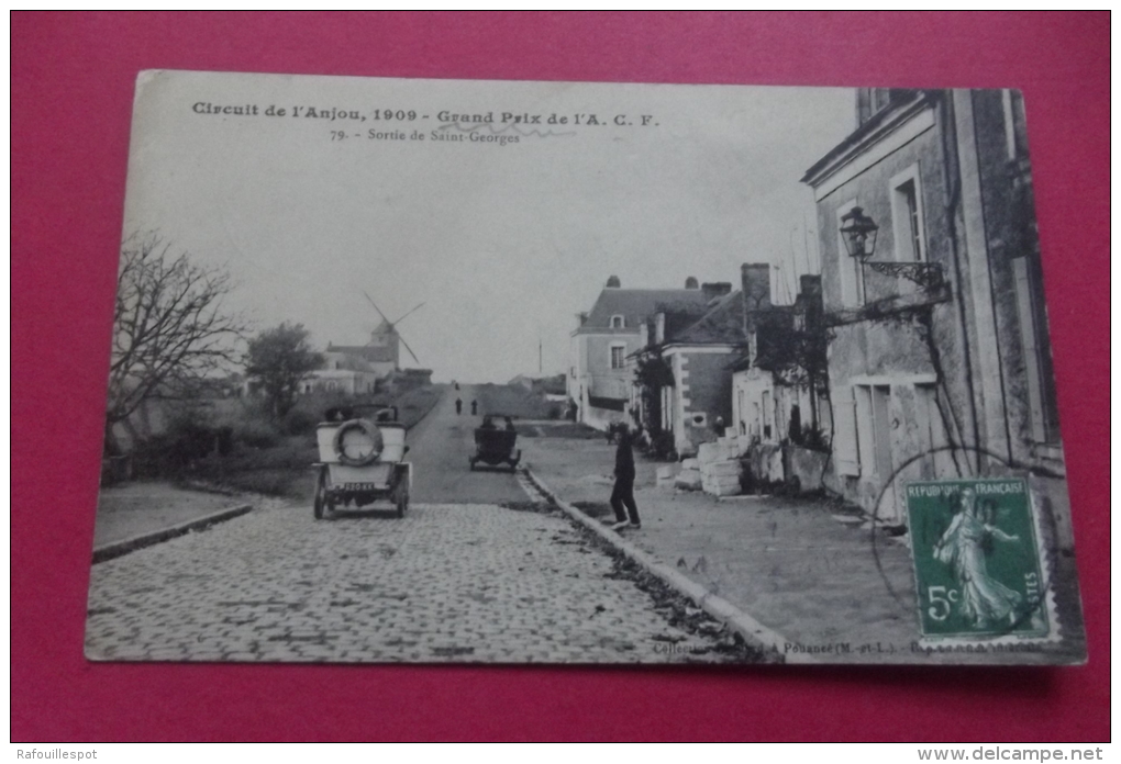 Cp   Circuit De L'anjou Grand Prix De L' A C F Sortie De St Georges Tampon " R Ravaud Avis De Passage - Grand Prix / F1