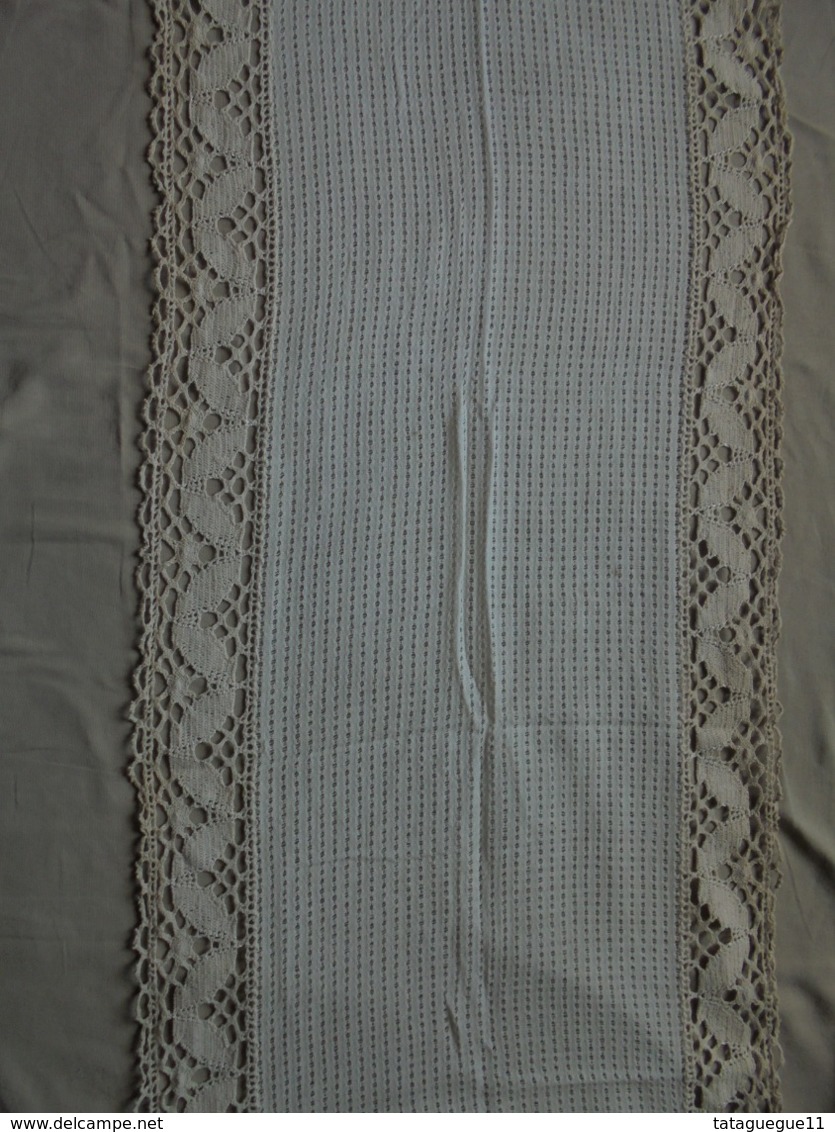 Ancien - Grand/long rideau opaque avec frange