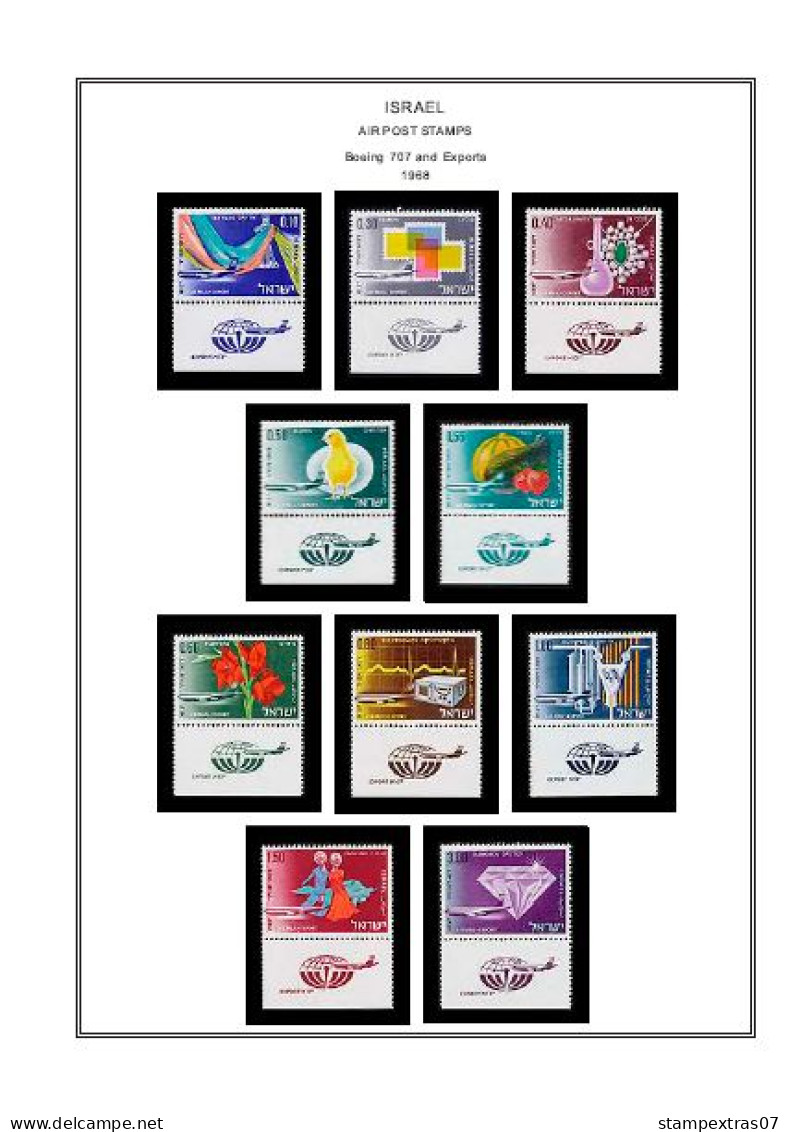 ISRAEL STAMP ALBUM PAGES 1948-2010 (287 color illustrated pages)