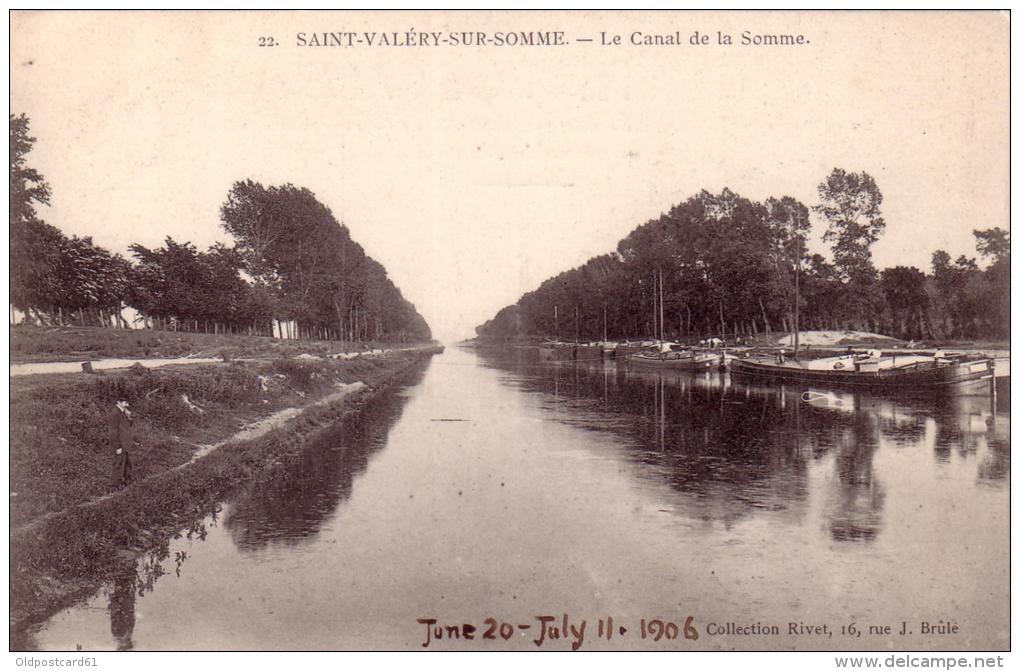 ALTE AK  SAINT-VALERY-SUR-SOMME / Dep. Somme - Le Canal De La Somme - 1906 - Saint Valery Sur Somme