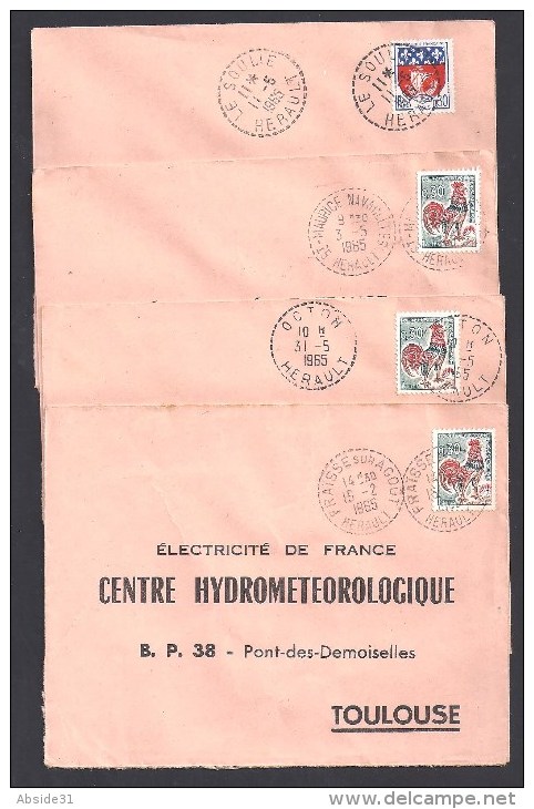 HERAULT  - Lot De 7  Lettres Avec Cachets Pointillés Ou Hexagonaux - 1961-....