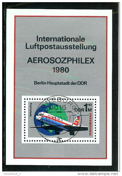 DDR 1980: Mi.-Nr. 2516-2519 Block 59   Interflug, - Gebruikt