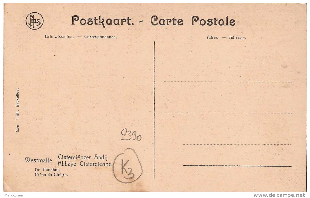 Westmalle (2390) - RELIGIE : WESTMALLE - Cisterciënzer Abdij/Abbaye Cistercienne - PANDHOF/PREAU DU CLOîTRE. CPA. - Malle