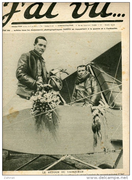 J´ai Vu... - N°19-spécial Aviation-sergent Aviateur Fraut-Garros, Leclerc, Yence, Pierra, Védrines-Zeppelin Sur Paris - War 1914-18