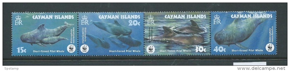 Cayman Islands 2003 Whale WWF Set As Strip Of 4 MNH - Caimán (Islas)