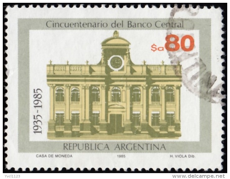 ARGENTINA - Scott #1499 The 50th Anniversary Of The Central Bank, Buenos Aires / Used Stamp - Used Stamps