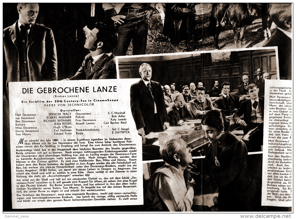 Das Neue Film-Programm Von Ca. 1954  -  "Die Gebrochene Lanze"  -  Mit Spencer Tracy , Robert Wagner - Zeitschriften