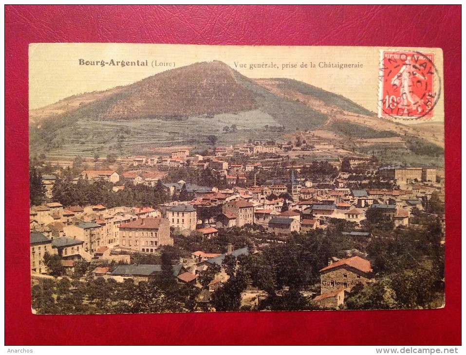 42 Loire BOURG ARGENTAL Vue Générale Prise De La Chataigneraie (couleur Toilée) - Bourg Argental