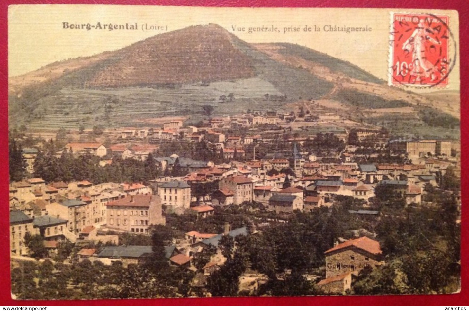 42 Loire BOURG ARGENTAL Vue Générale Prise De La Chataigneraie (couleur Toilée) - Bourg Argental