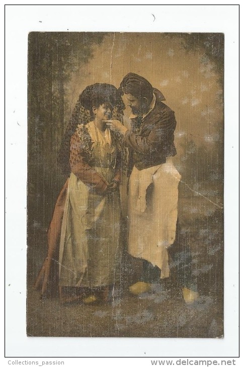 Cp , Illustrateur , Couple , Folklore , Voyagée 1908 - Paare