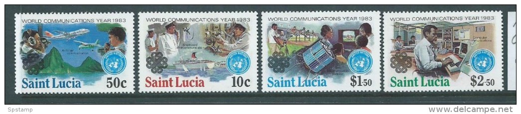 St Lucia 1983 World Communication Year Set 4 MNH - St.Lucia (1979-...)