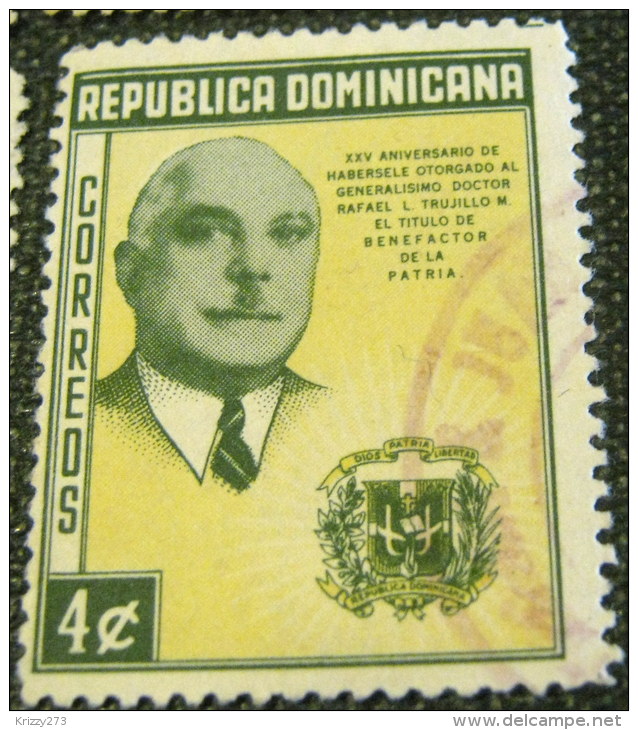 Dominican Republic 1958 The 25th Anniversary Of Gen Trujillo's Designation As Benefactor Of The Country 4c - Used - Dominican Republic