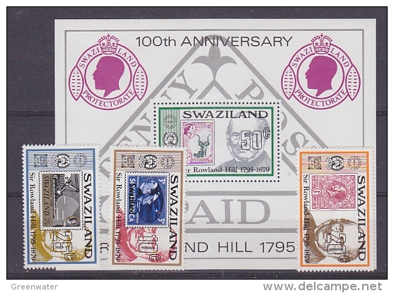 Swaziland 1979 Sir Rowland Hill 3v + M/s ** Mnh (21208) - Swaziland (1968-...)