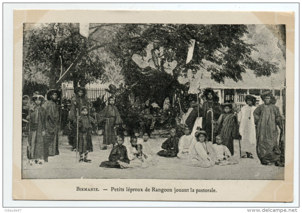 BIRMANIE - PETITS LEPREUX DE RANGOON JOUANT LA PASTORALE - Myanmar (Burma)