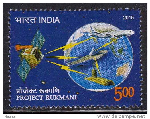 MNH  Defence Telecom Satellite, By ISRO Space, Navy Ship Submarine, Maritime  Project Rukmani 2015, Radar, Map - Maritiem