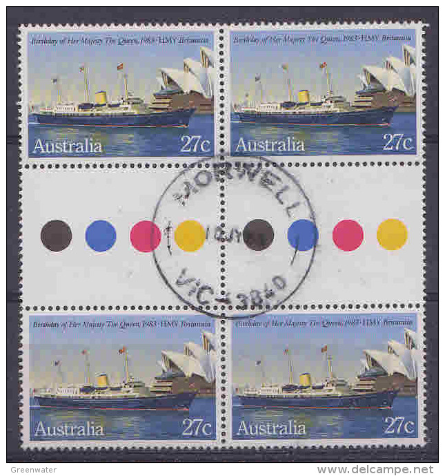 Australia 1983 Birthday Queen Elizabeth 1v 2x Gutter Used Morwell (21219) - Gebruikt