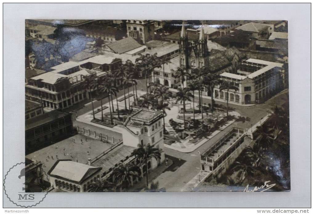 Old Guinea Real Photo Postcard - Plaza España, Palacio Episcopal - Sta. Isabel - Provincia De Fernando Pó / Bioko - Guinea