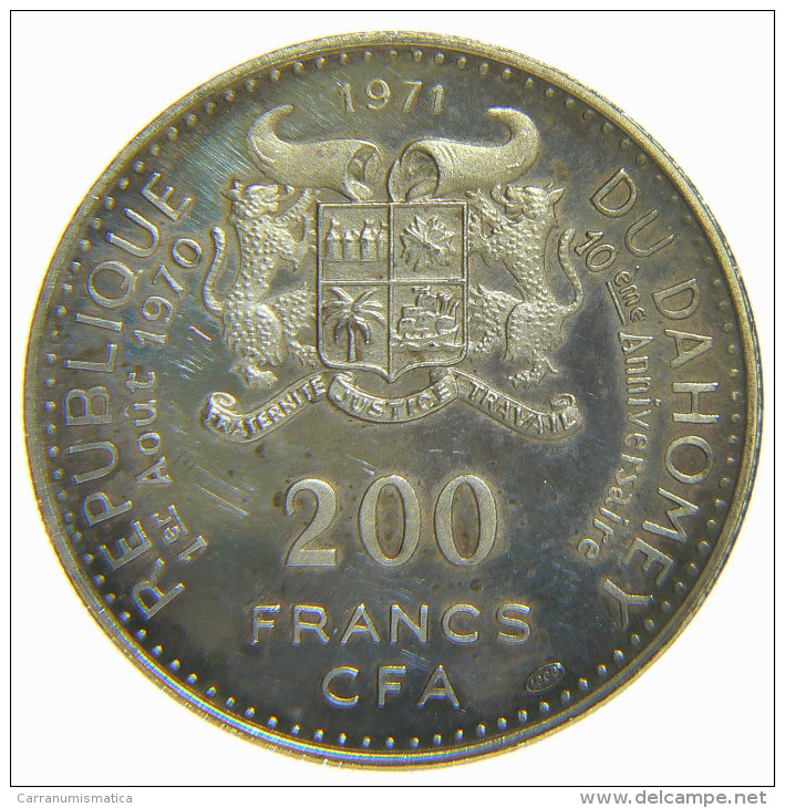DAHOMEY - REPUBLIQUE Du DAHOMEY - 200 FRANCS CFA (1971) - Indipendence / SILVER COIN 999,9 - Andere - Afrika
