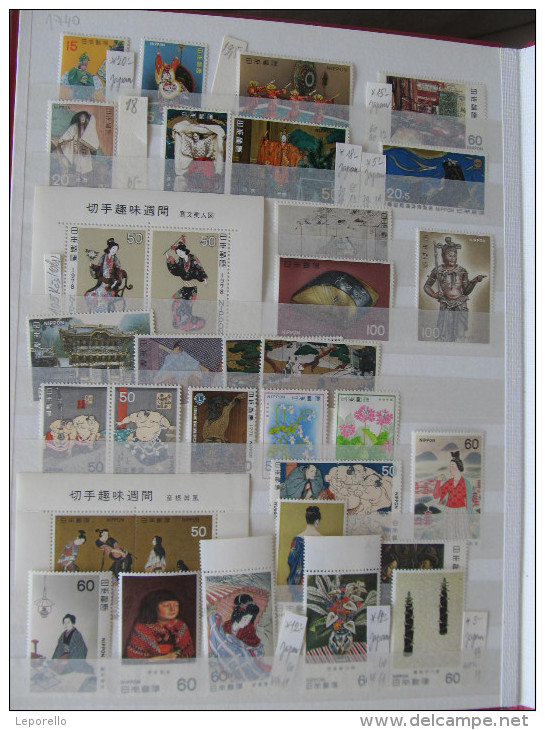 SAMMLUNG Japan **  Ca. 9000 YEN (ca. 70€) Frankaturware MNH - Collections, Lots & Séries