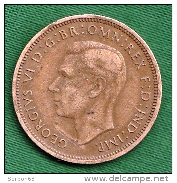 1 PIECE ANGLETERRE HALF PENNY 1938 GEORGIUS VI D : G : BR :OMN : REX F : D : IND : IMP : N° 184 - Other & Unclassified