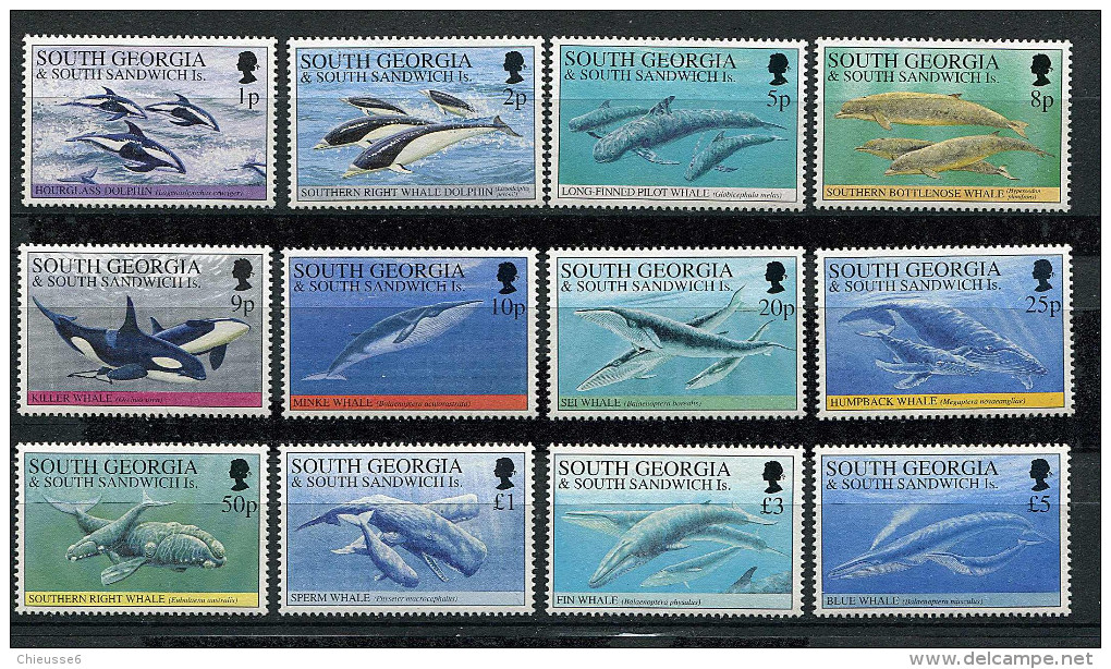 (cl.28 - P14) Georgie Du Sud ** N° 235 à 246 (ref. Michel Au Dos) -  Baleines Et Dauphins - - South Georgia