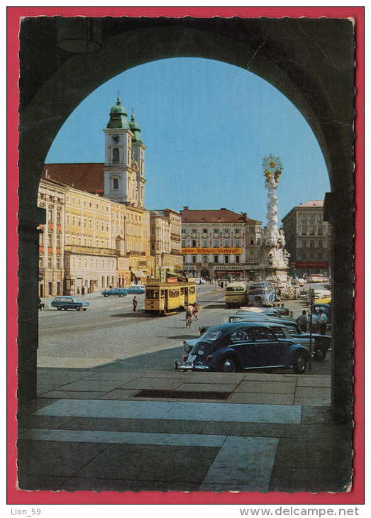 169209 / Linz An Der Donau - HAUPTPLATZ , CAR MONUMENT , Tram Strassenbahnen Tramway Austria Österreich Autriche - Linz