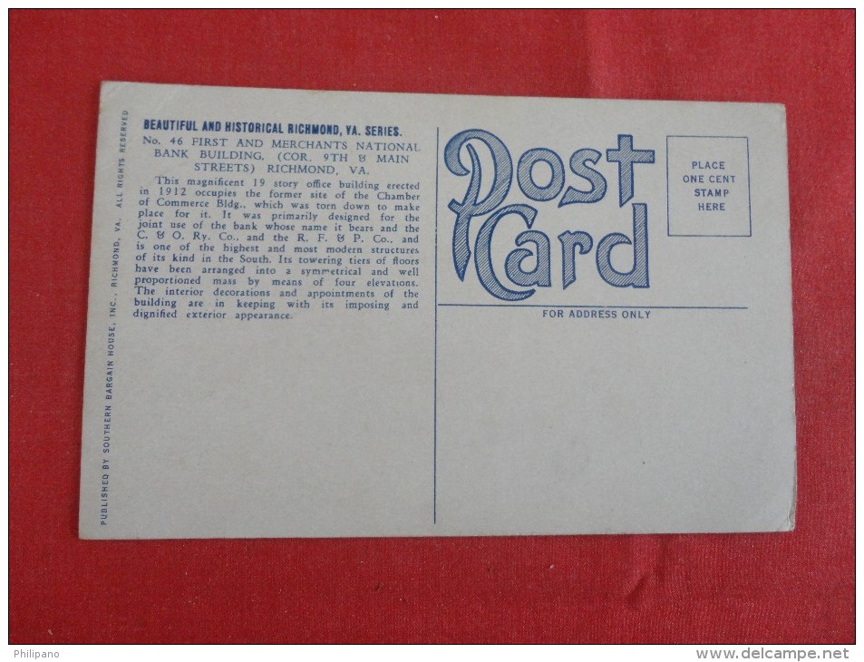 Virginia> Richmond  First Merchants National Bank -      ----      ---  Ref 1788 - Richmond