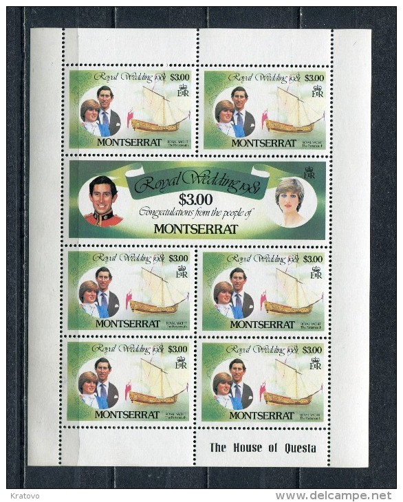 MONTSERRAT 1981  Mi #  465 - 470 Princes Diana And Charles  3 SHEETS  MNH - Montserrat