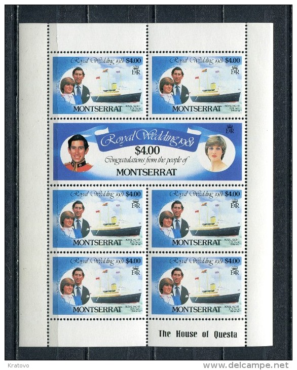 MONTSERRAT 1981  Mi #  465 - 470 Princes Diana And Charles  3 SHEETS  MNH - Montserrat