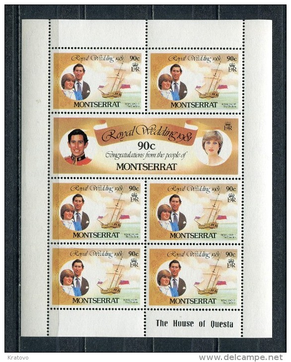 MONTSERRAT 1981  Mi #  465 - 470 Princes Diana And Charles  3 SHEETS  MNH - Montserrat