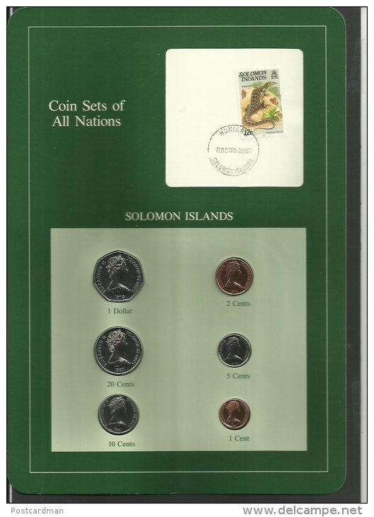 SOLOMON ISLANDS - Set Of 6 Uncirculated Coins - 1 Cent To 1 Dollar - 1978, 1979, 1980 & 1981 - Islas Salomón