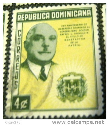 Dominican Republic 1958 The 25th Anniversary Of Gen Trujillo's Designation As Benefactor Of The Country 4c - Used - Dominican Republic