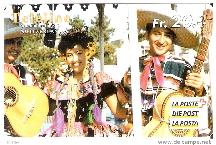 TARJETA DE SUIZA DE TELELINE DE UNOS MUSICOS MEXICANOS (GUITARRA) - Suiza