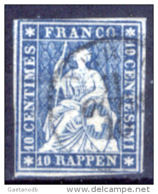 Svizzera-006 - 1854 - Y&T: N. 27 (o) - Privo Di Difetti Occulti. - Used Stamps