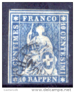 Svizzera-007 - 1854 - Y&T: N. 27 (o) - Privo Di Difetti Occulti. - Used Stamps