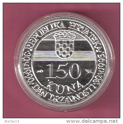 KROATIE 150 KUNA 1995 ZILVER PROOF 5e VERJ.ONAFHANKELIJKHEID KM28 SCARCE - Croatia