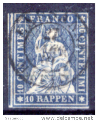 Svizzera-008 - 1854 - Y&T: N. 27 (o) - Privo Di Difetti Occulti. - Used Stamps