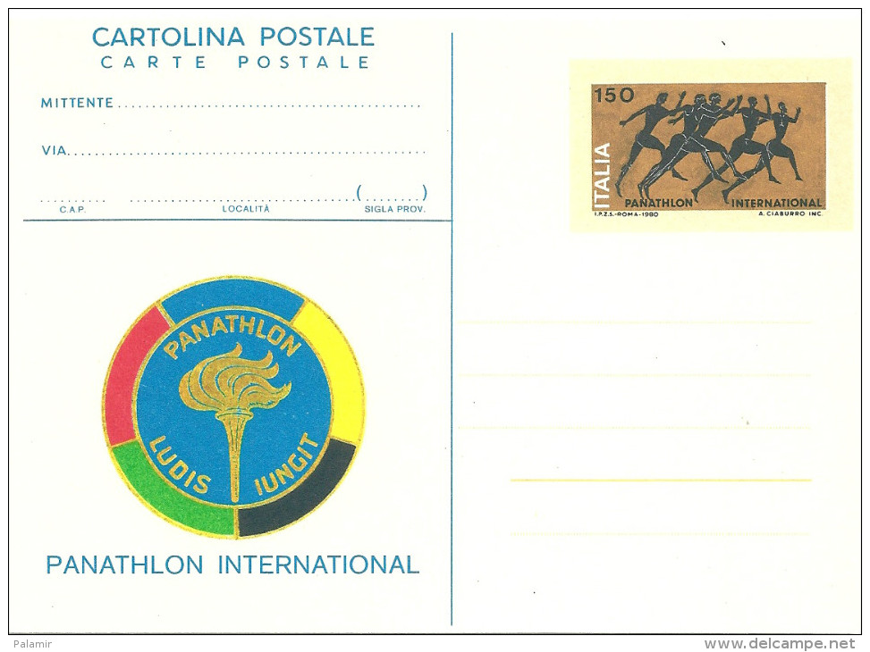 Italy 1980  Stationery Entier Postal Cartolina Postale 150 L. "Panathlon International" - Interi Postali