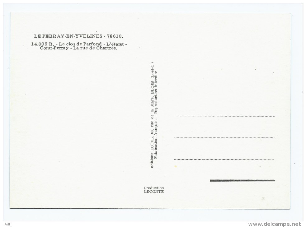 CP MULTIVUES LE PERRAY EN YVELINES, BAR TABAC DANS LA RUE DE CHARTRES, COEUR PERRAY, L'ETANG, YVELINES 78 - Le Perray En Yvelines
